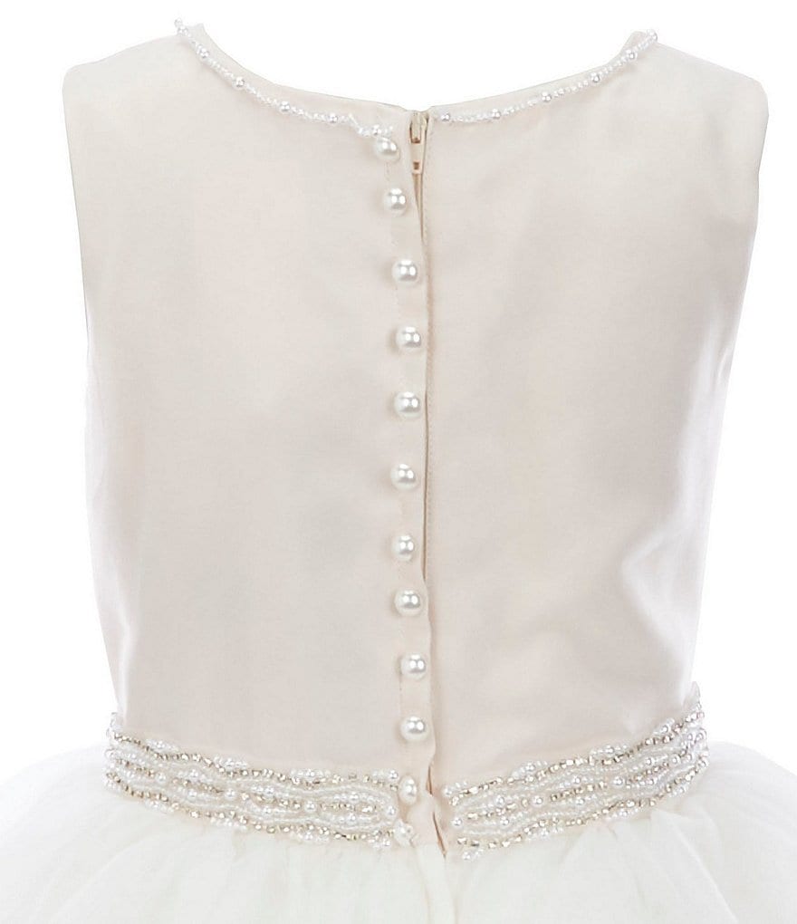 Us Angels Big Girls 6-14 Sleeveless Madison Embroidered Horsehair Communion Dress