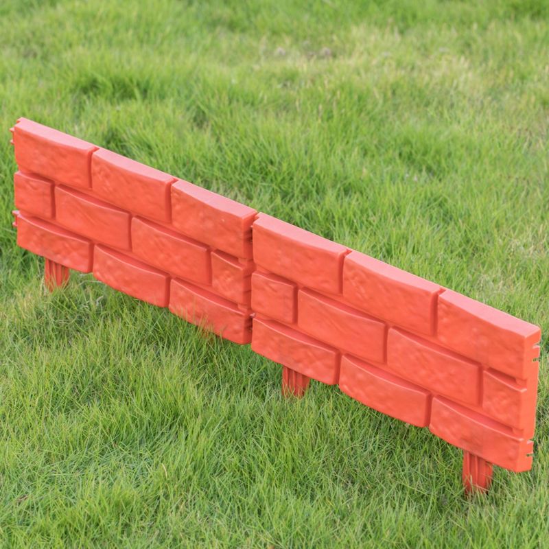Gardenised Outdoor Brick Stone Gate Lawn Edging Pack of 8, Red