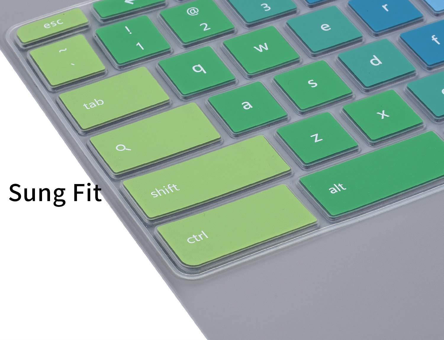 CaseBuy Ultra Thin Keyboard Cover for HP Chromebook 11 x360 11.6" & HP Chromebook 11 G2 / G3 / G4 / G5 / G6 EE 11.6 Inch Chromebook Protective Skin(NOT Fit HP Chromebook G5 EE), Rainbow