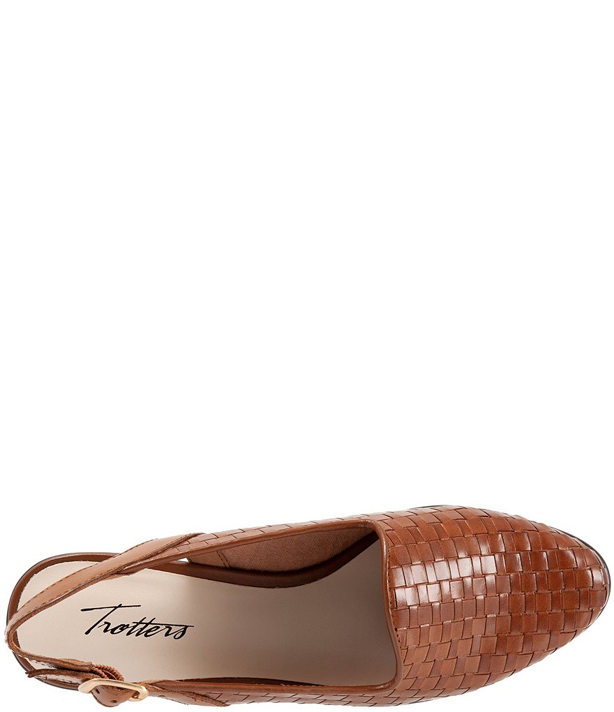 Trotters Lena Woven Leather Slingback Flats