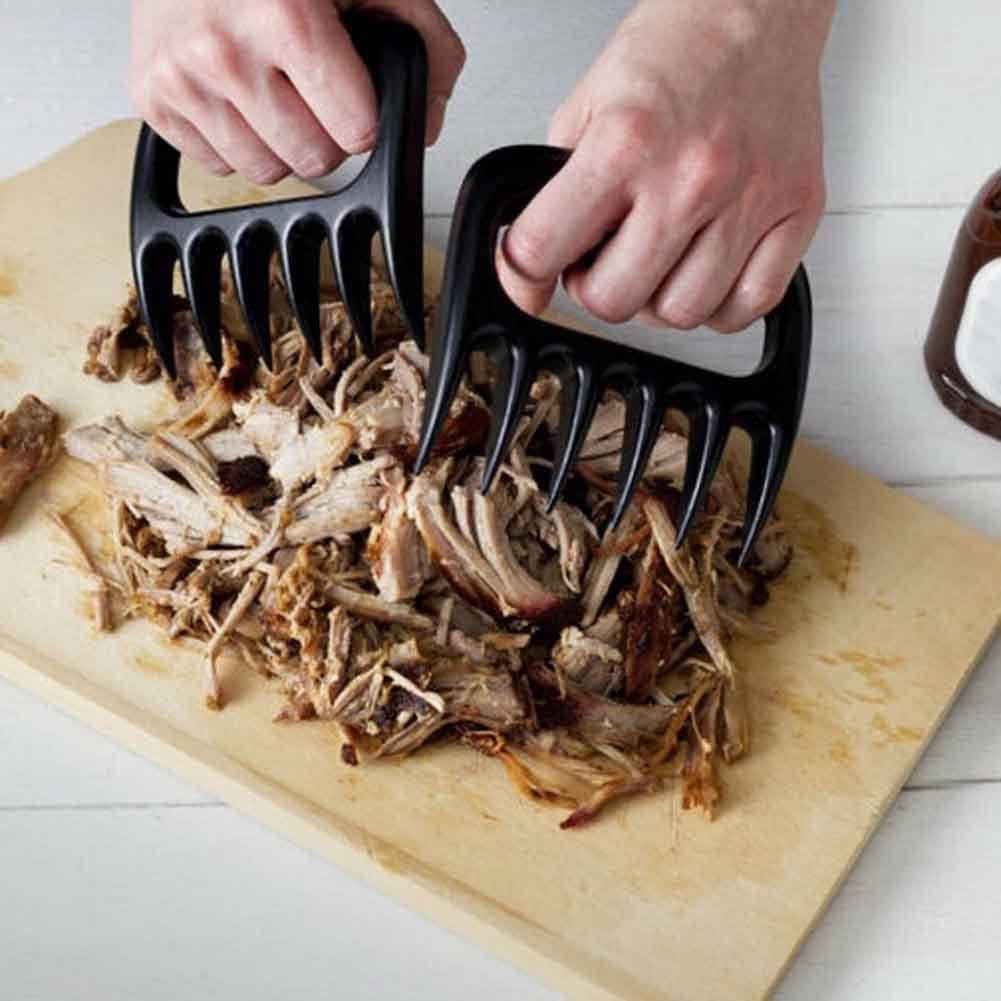 Tailbox Barbecue Claws Set of 2 Bear Claws BBQ Meat Handler Forks - Pulled Pork Shredder Claws for Carving & Shredding Meat (Black)