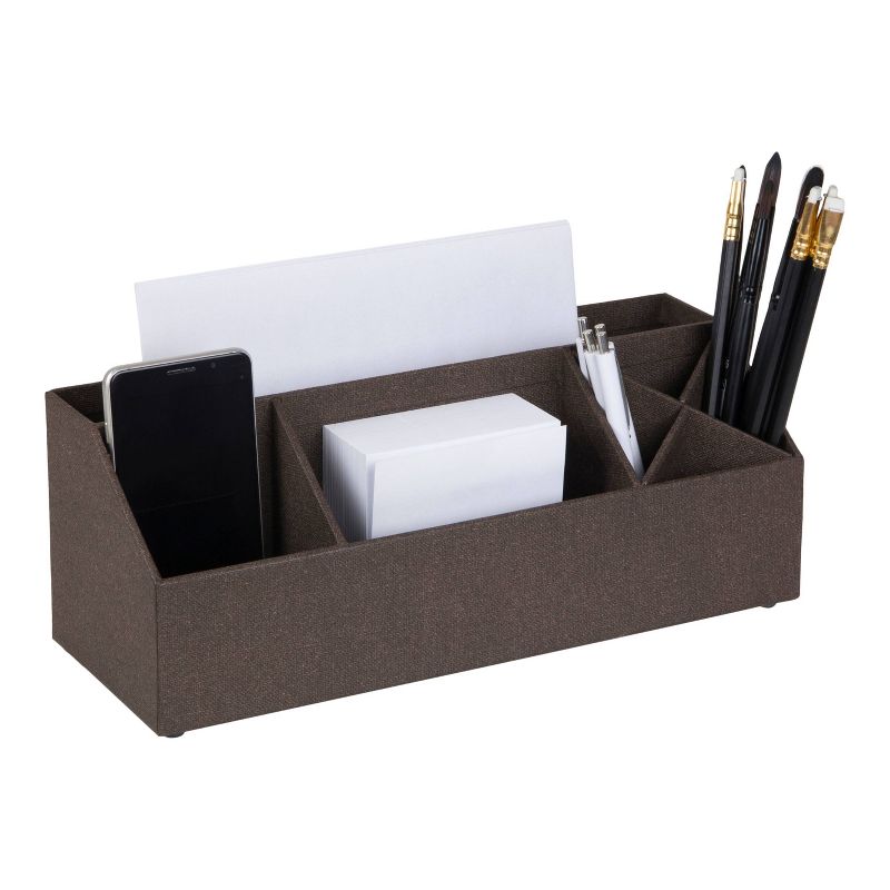 Elisa Canvas Desk Organizer Dark Brown - Bigso Box of Sweden