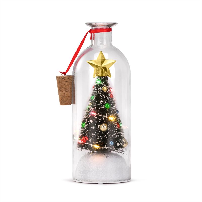 Mr. Christmas Christmas Tree in a Bottle Musical LED Decoration - Green - 8"
