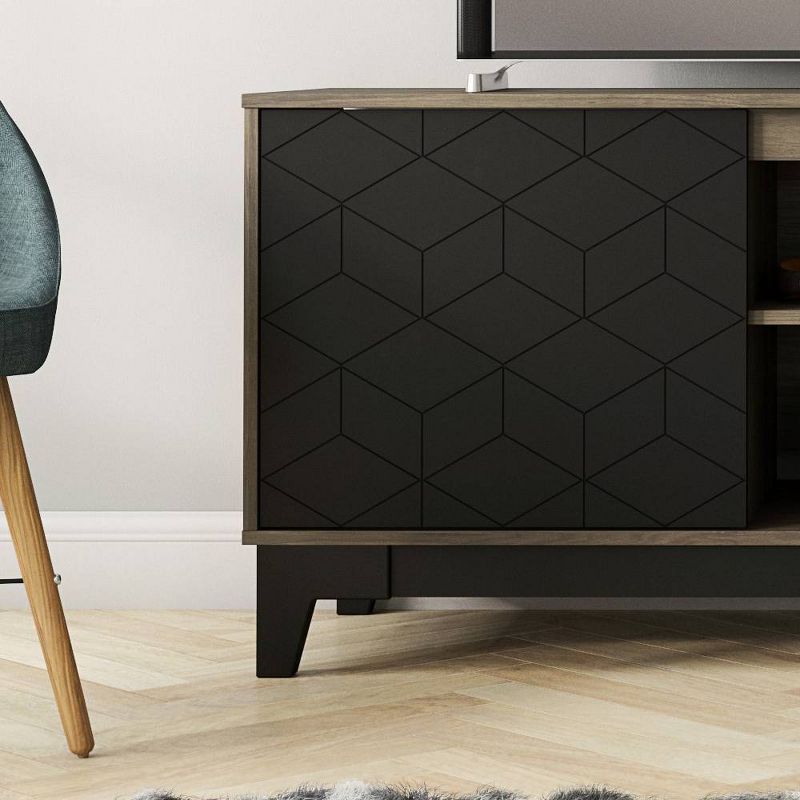 Hexagon TV Stand for TVs up to 72" Gray/Black - Nexera