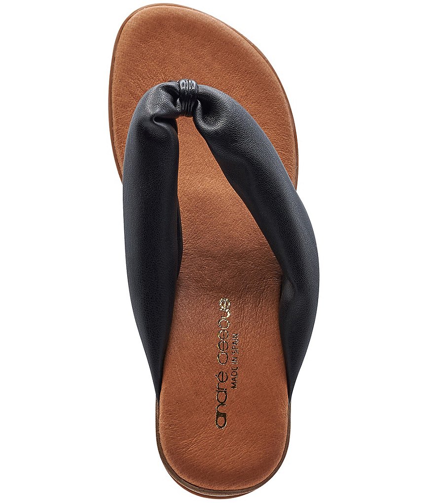 Andre Assous Nuya Featherweights&trade; Padded Straps Leather Thong Sandals