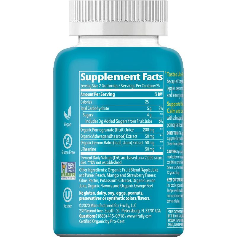 Fruily Organic Calm & Relaxed Real Fruit Gummy - 50ct