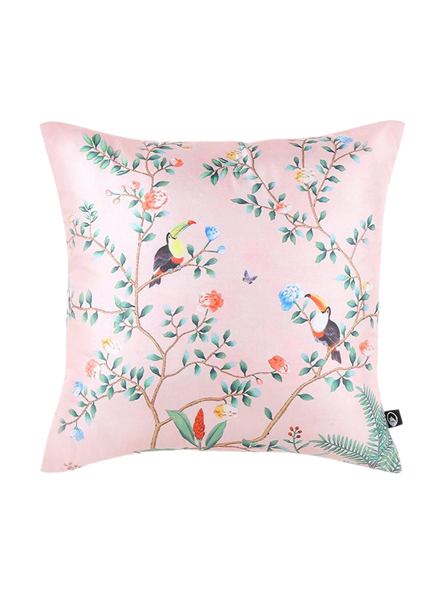 Home4U Multicolor Silk Toucan Printed Cushion Cover