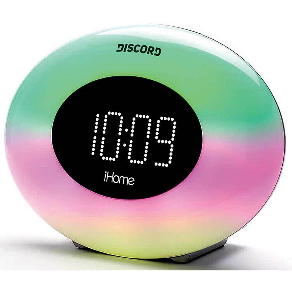 iHome FM Color Changing Alarm Clock Radio with USB Port Silver Speakers and Alarm Clocks