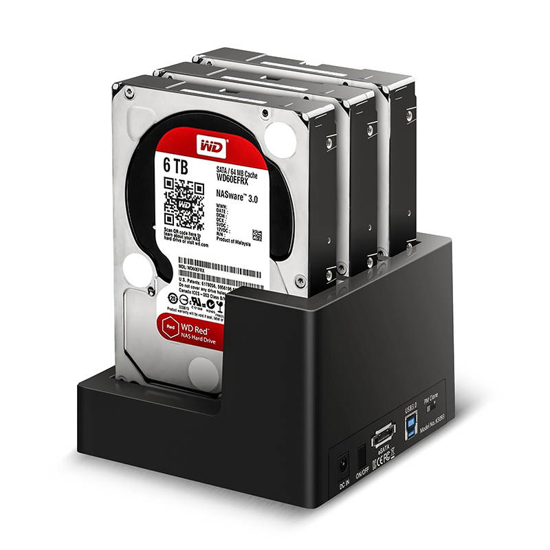 K3093 1:2 Usb3.0 Clone Docking Station
Three Bay Docking Station,Usb3.0&Esata To 3Sata
Support Clone From A To B&C 
With 5A Power Adapter,Support Clone From A To B&C