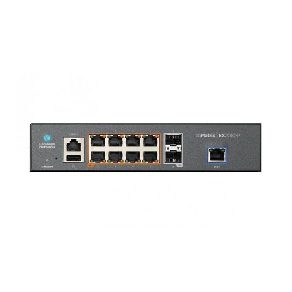 Cambium cnPilot e600 Indoor Access Point Gigabit 802.11ac Dual Band No PoE with cnMatrix EX2010-P Intelligent Ethernet PoE Switch 2 SFP Fiber Ports and 8 PoE+ Ports