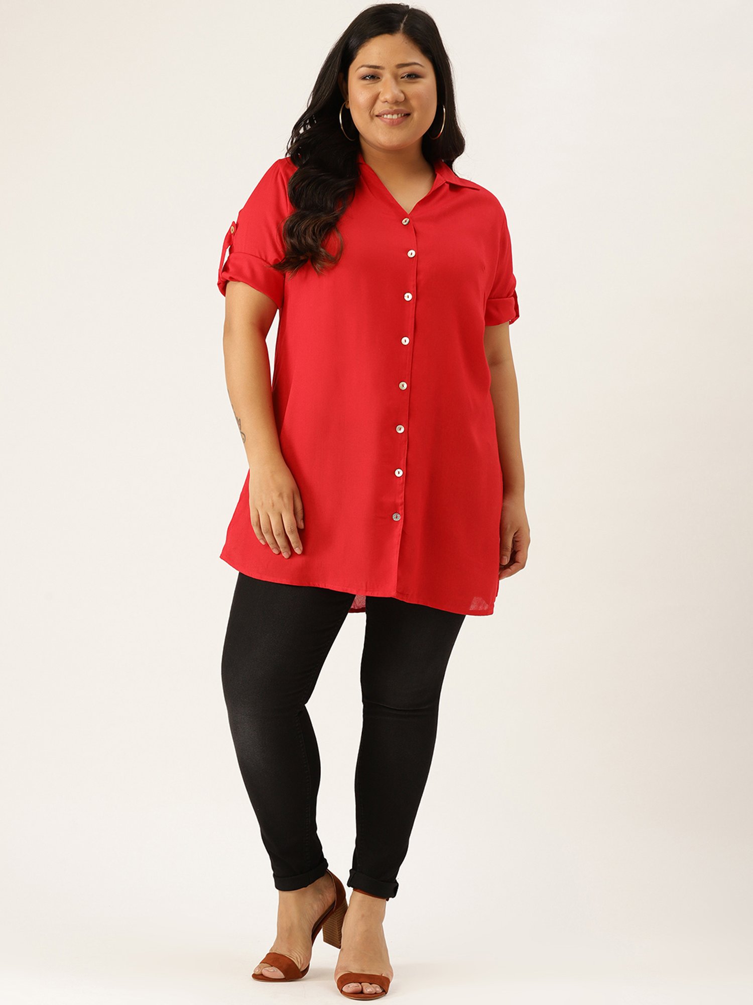 theRebelinme Red Regular Fit Shirt