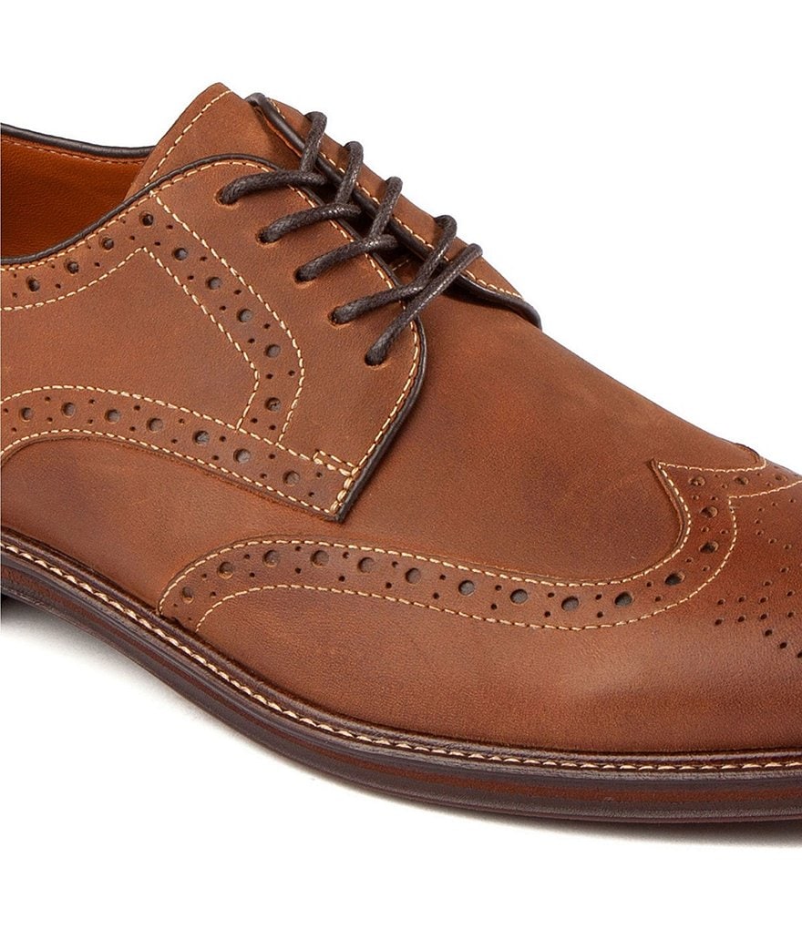 Johnston & Murphy Men's Warner Oiled Leather Wing Tip Oxford