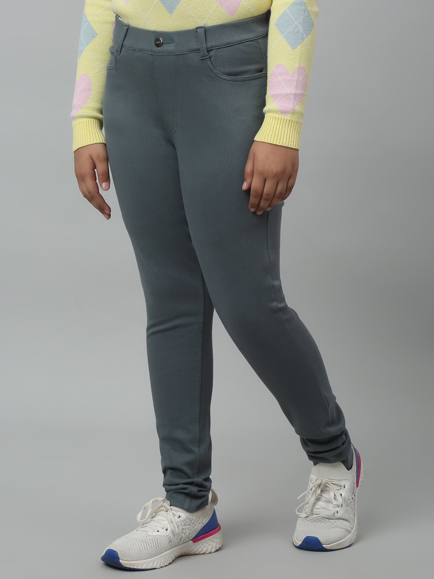 Angel & Rocket Girls Grey Solid Jeggings