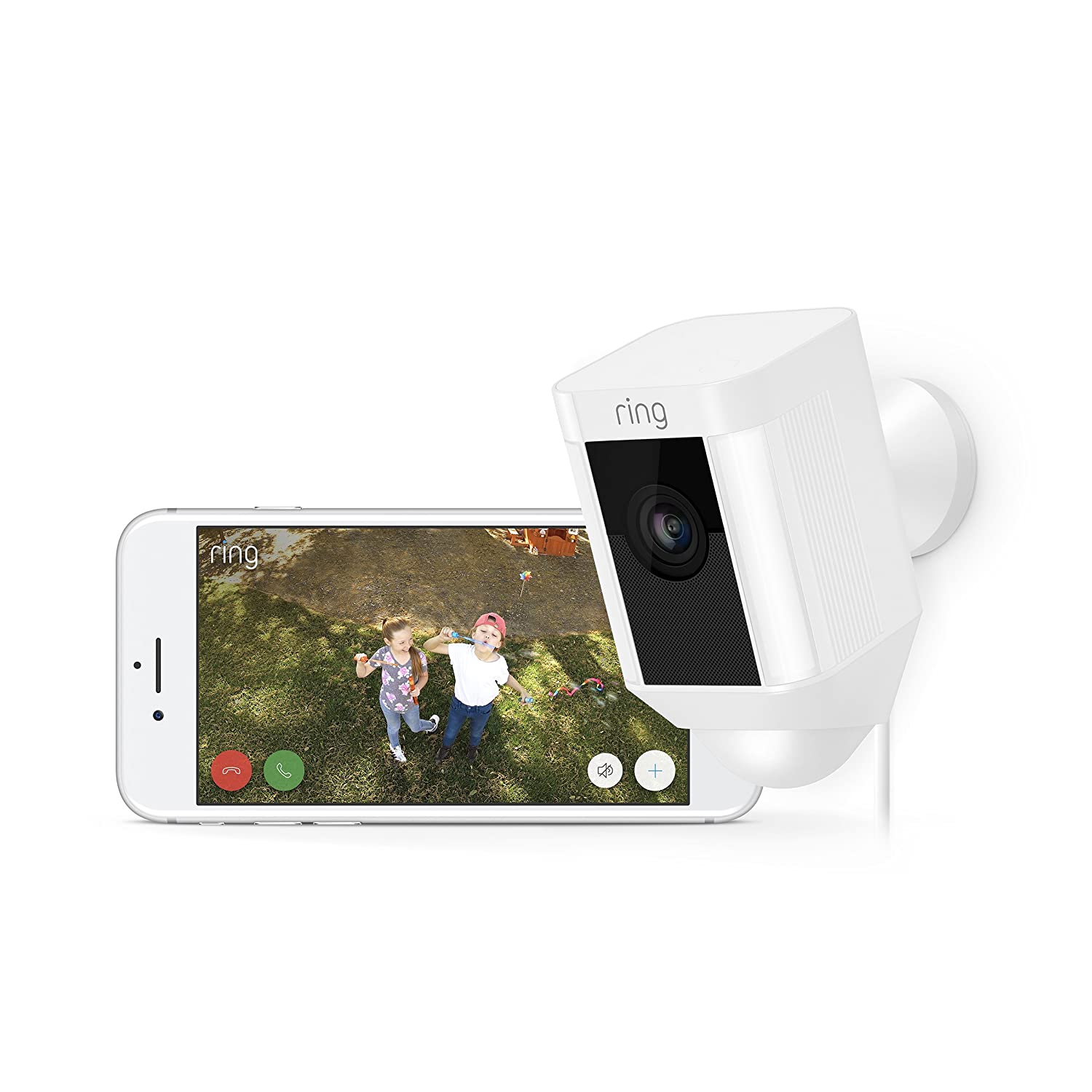Ring Spotlight Cam Wired HD Security Camera with Built Two-Way Talk and a Siren Alarm(E-Commerce Packaging)