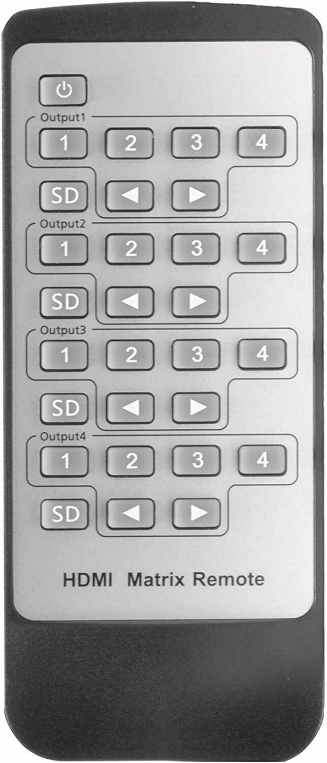 4x4 HDMI 4K Matrix Switch/Splitter by OREI (4-input, 4-output) with Remote Control Supports UltraHD 4K@60Hz 4:4:4, HDR, YUV, HDMI 2.0, HDCP 2.2, 3D, 1080p, 18 GBPS - Downscaler (4K & 1080p Together)