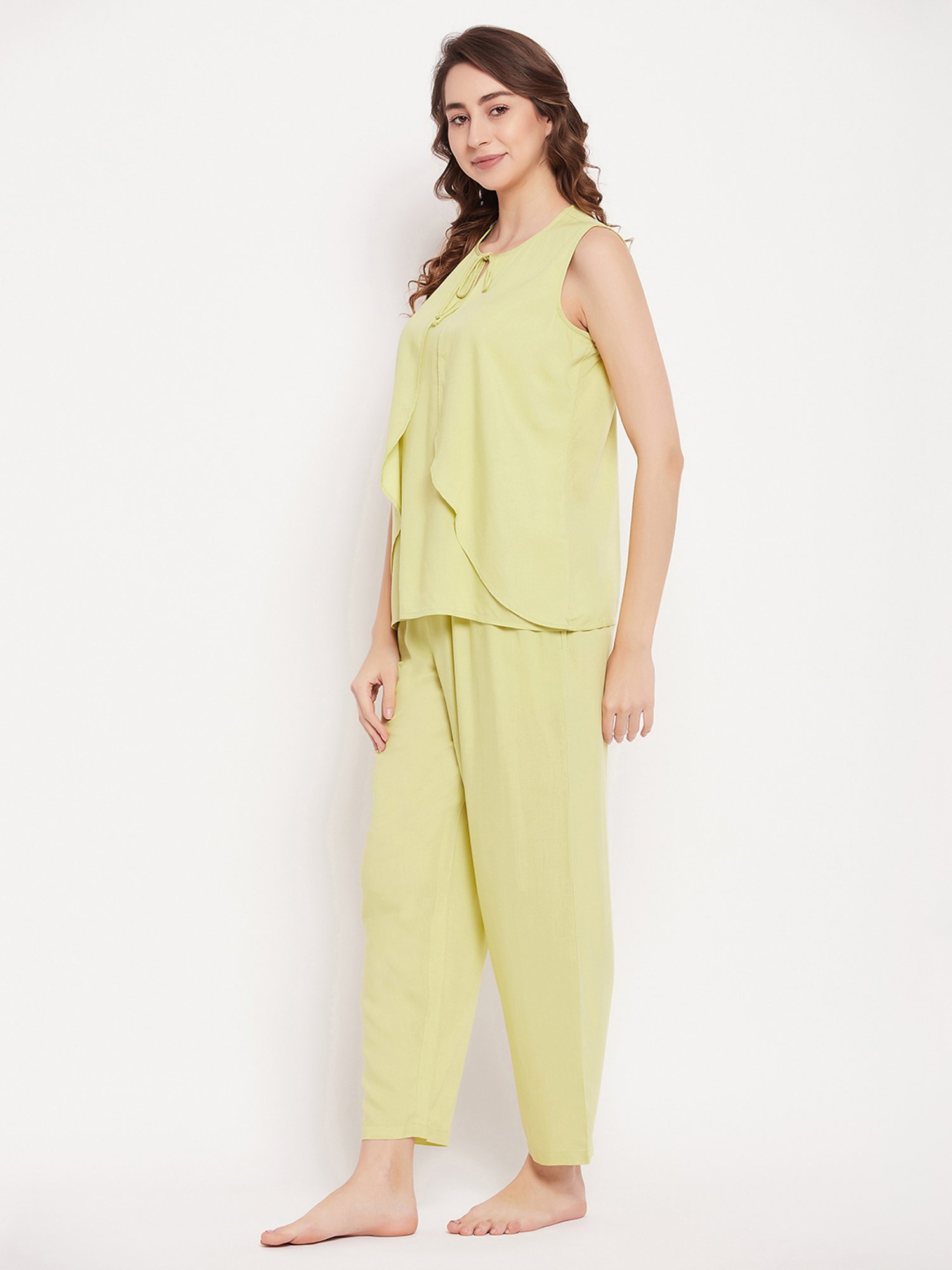 Clovia Green Top With Pyjamas