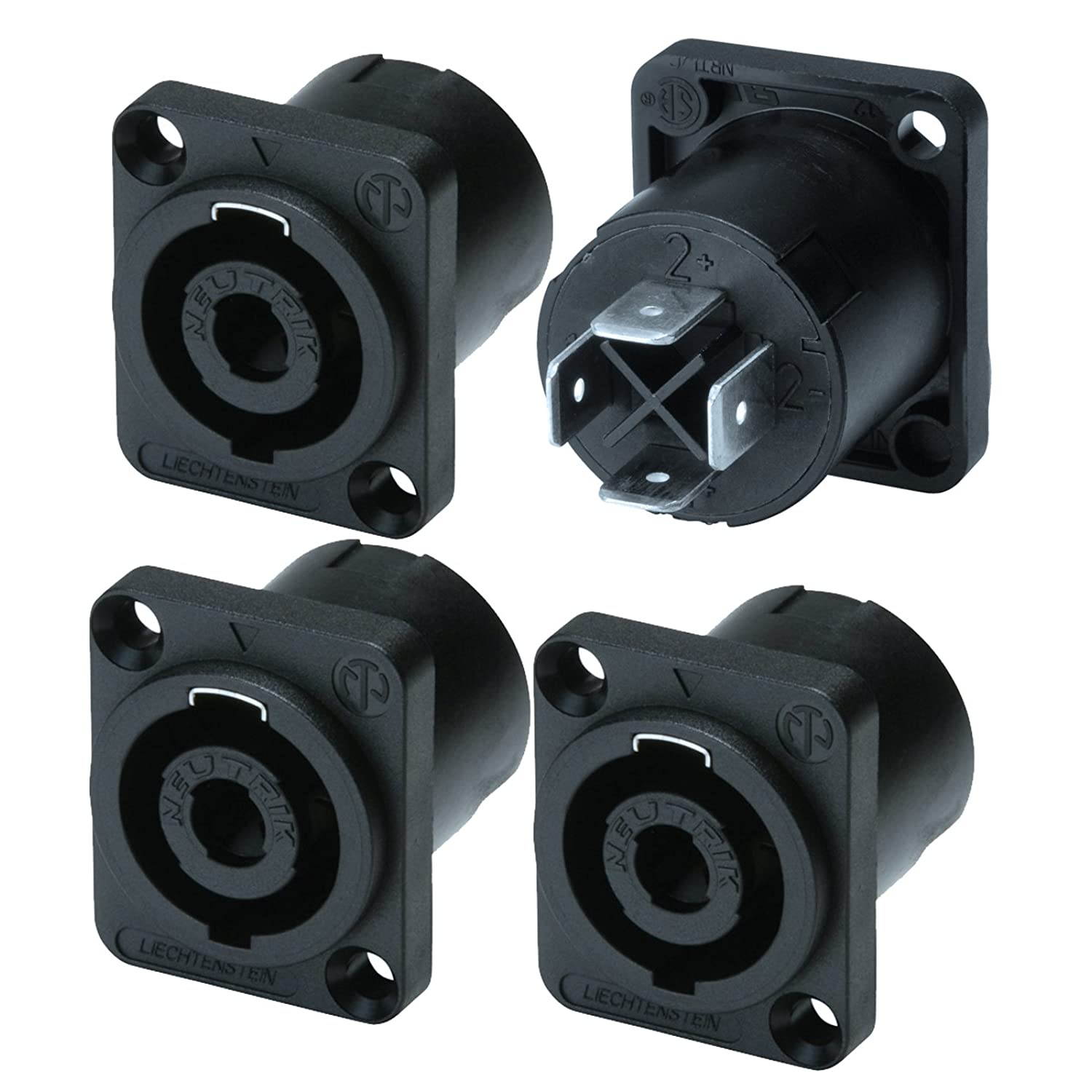 Neutrik NL4MP ( PACK OF 4) SPEAKON PANEL MOUNT ORIGINAL PATENTED "D" Chassis Mounting