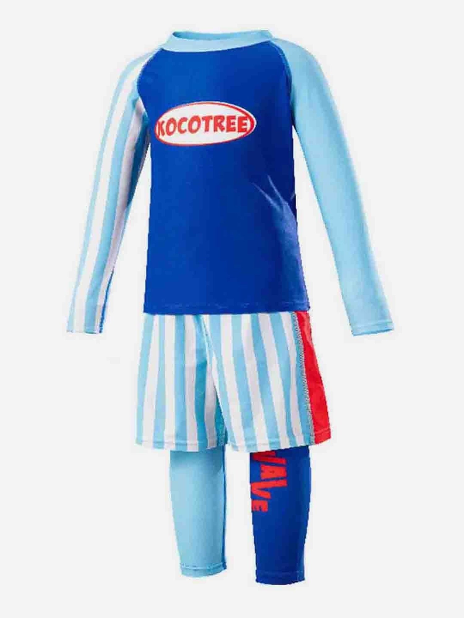 Little Surprise Box Kids Blue Printed Full Sleeves T-Shirt Set