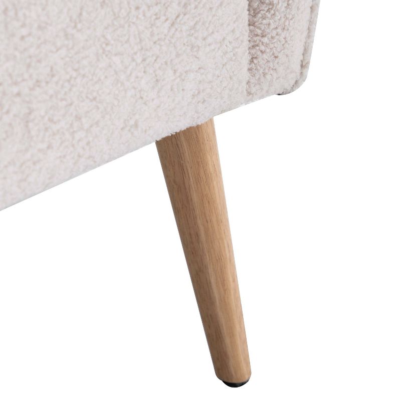 Faux Shearling Barrel Accent Chair Cream Faux Shearling - WOVENBYRD