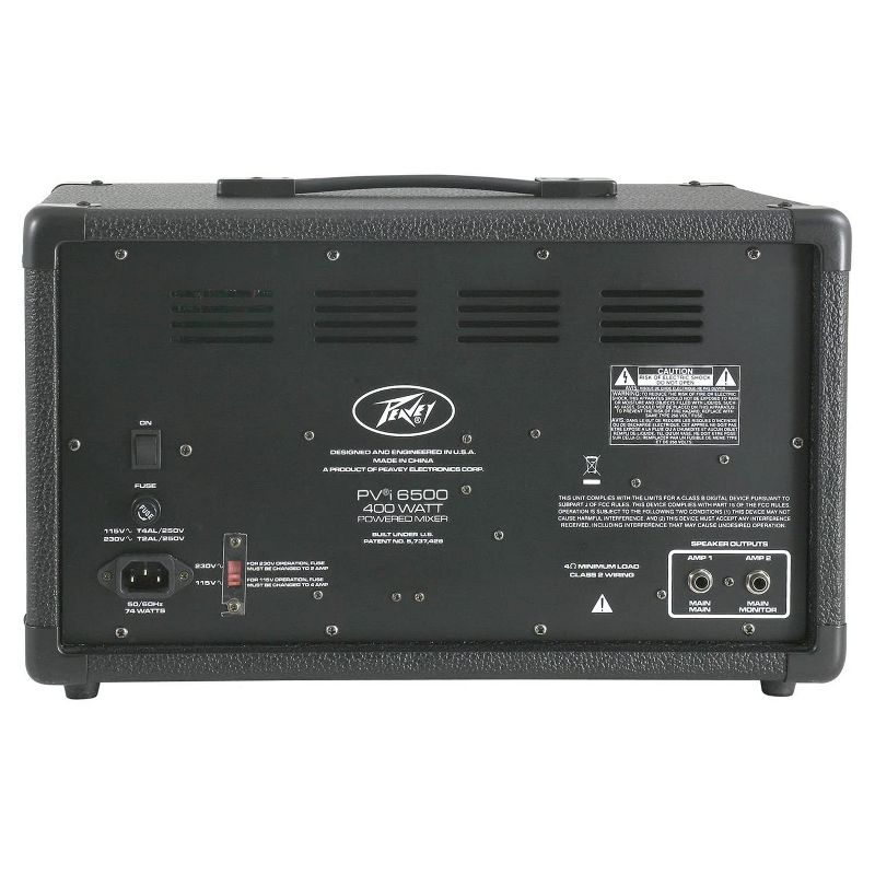 Peavey 3601840 PVi 6500 All In One 400 Watt 6 Channel Powered Studio Mixer PA Amplifier System with Bluetooth Feedback Locating System & Kosmos, Black