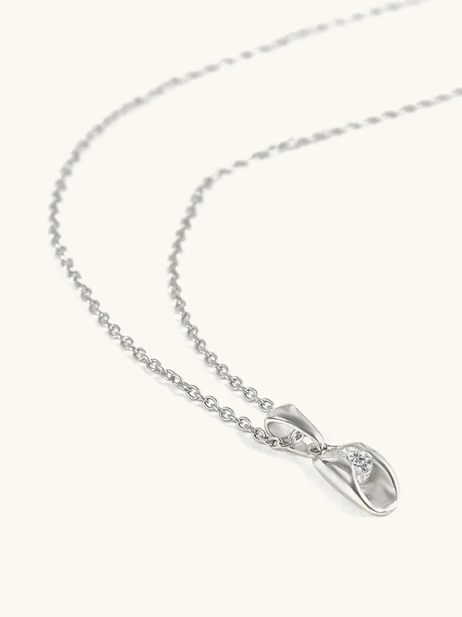 Mabel 92.5 Sterling Silver Rhodium-Plated Rolled in Solitaire Pendant