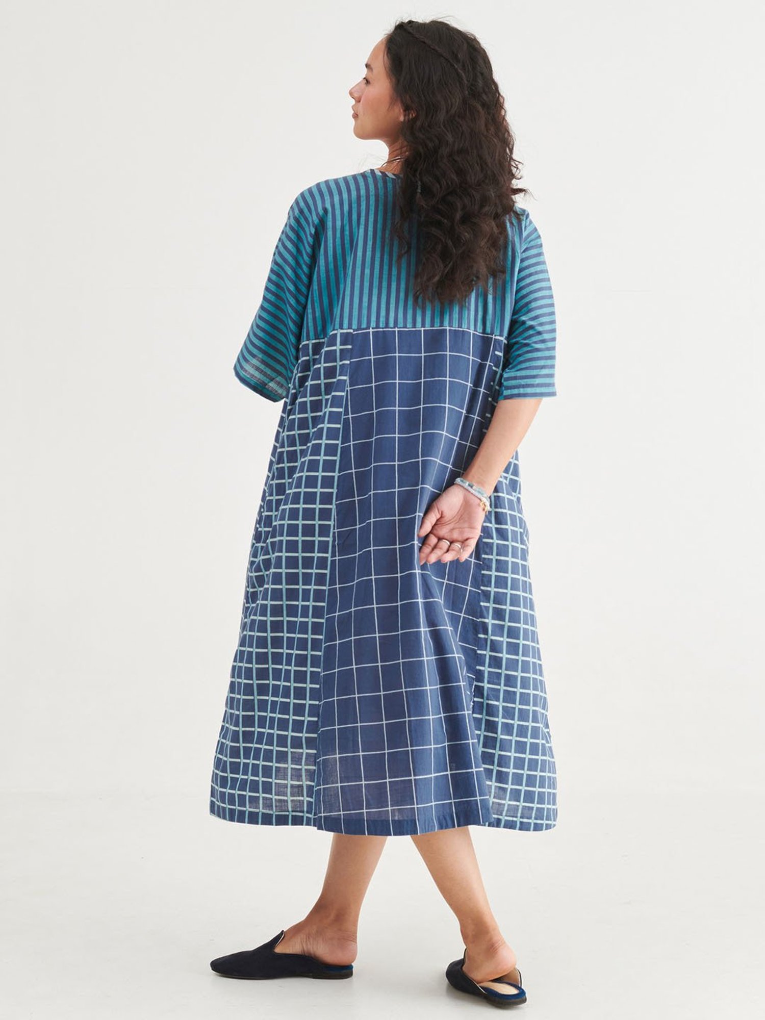 Prakriti Jaipur Indigo Turquoise Kaftan Dress