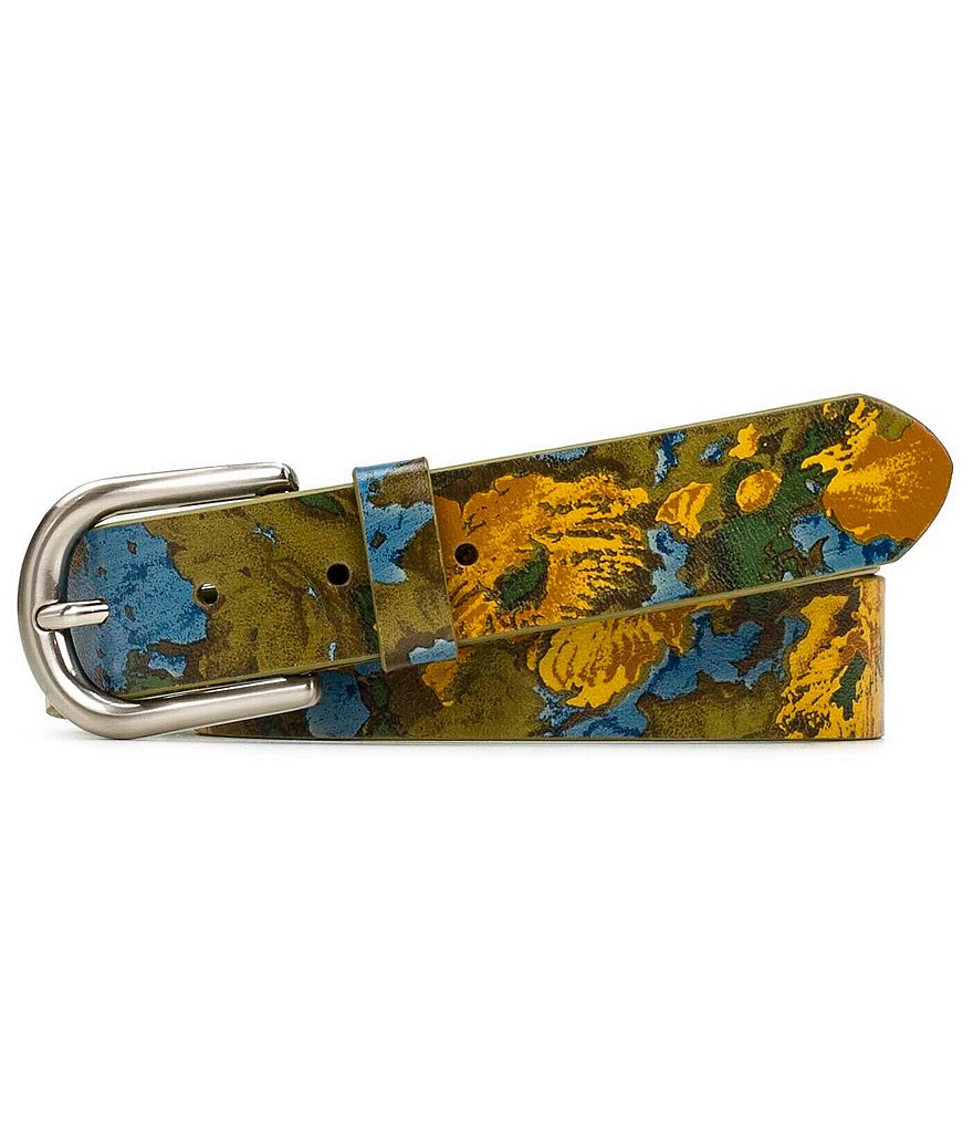 Patricia Nash 1.25#double; Vietri Wildflower Printed Leather Jean Belt