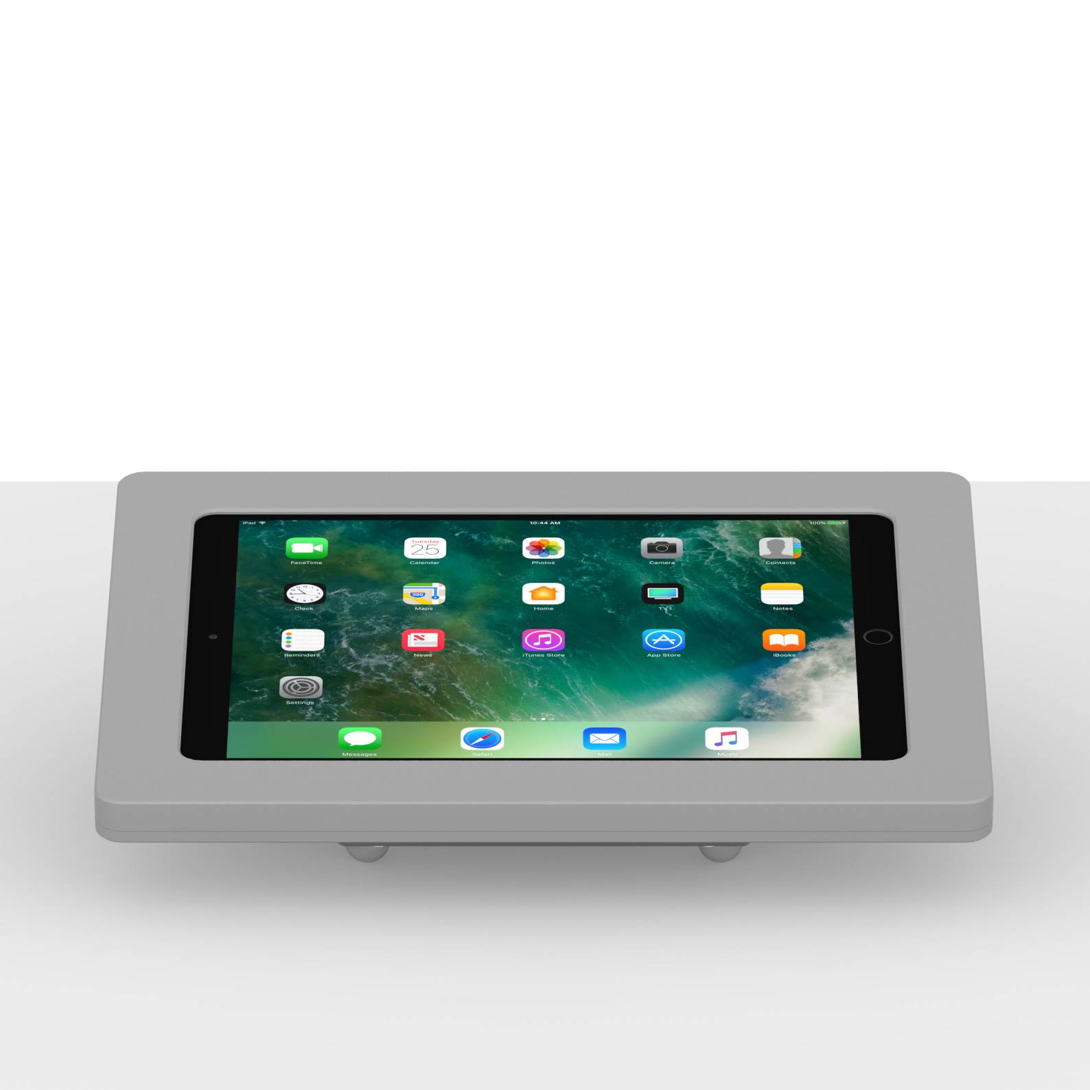 VidaMount Light Grey Enclosure and Fixed Tilted 15&deg; Desk / Surface Mount [Bundle] compatible with iPad Pro 10.5" & Air 3rd Gen
