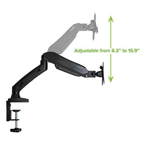 NavePoint Fully Adjustable Gas Spring C-Clamp LCD Monitor Sit-Stand Desk Mount up to 27"