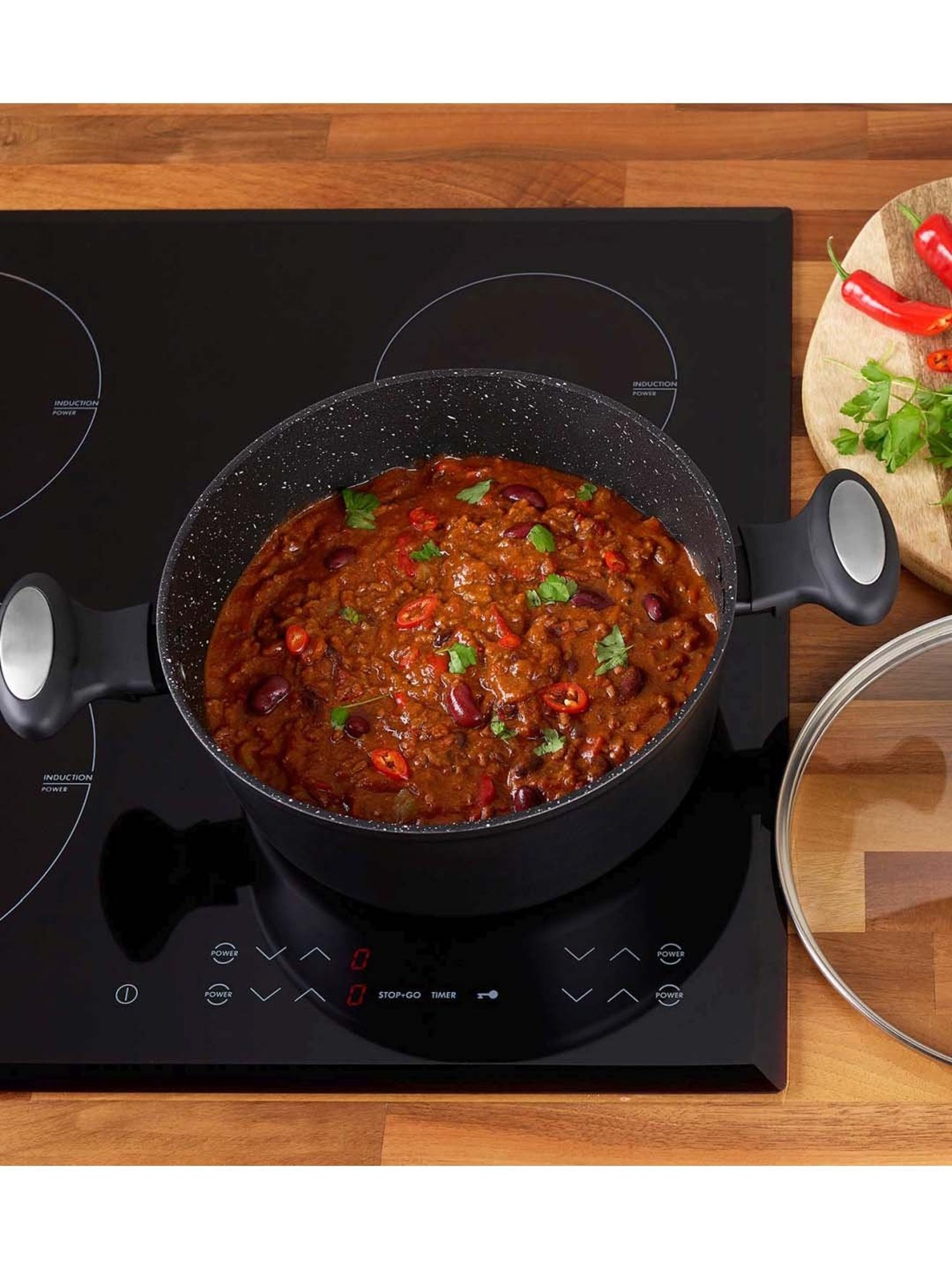 Zyliss Black & Transparent Aluminium Kadai with Lid - Set of 1