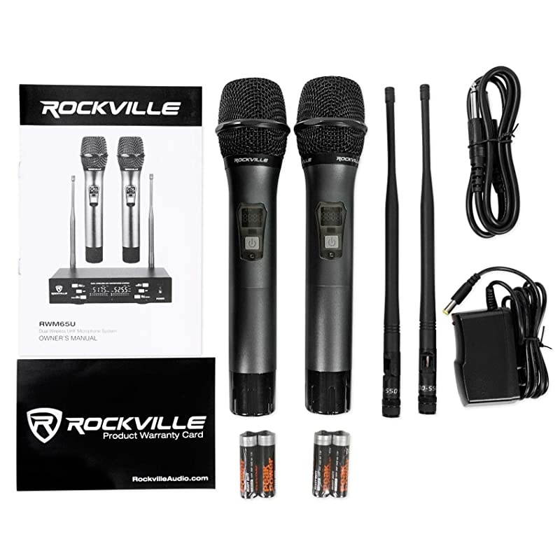 Dual UHF 15 Channel Metal Handheld Wireless Microphone System RWM65U
