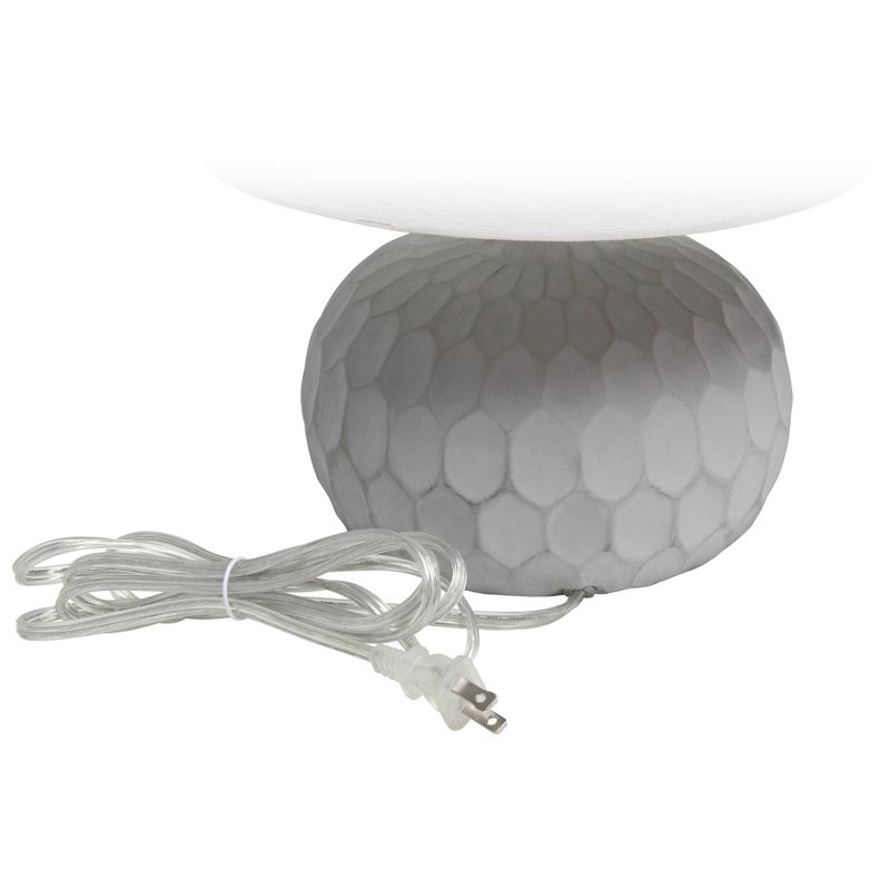 Concrete Thumbprint Table Lamp with Fabric Shade White - Lalia Home