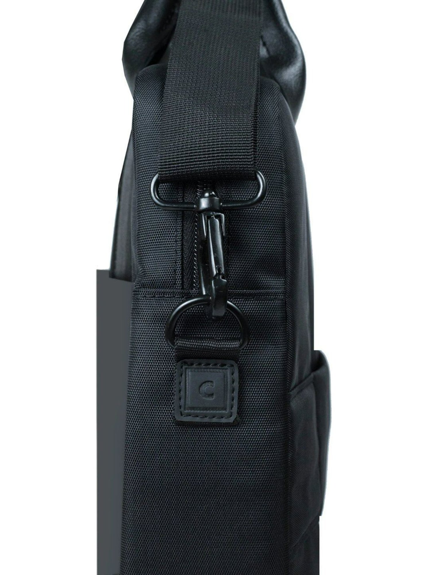 Carriall Jet Black Polyester Medium Laptop Messenger Bags