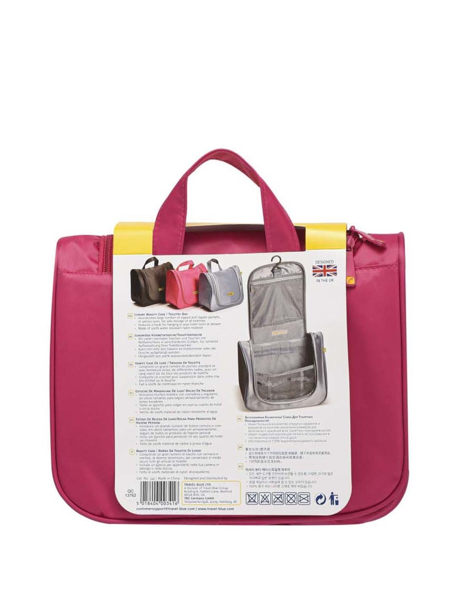 Travel Blue Pink Solid Toiletry Pouch