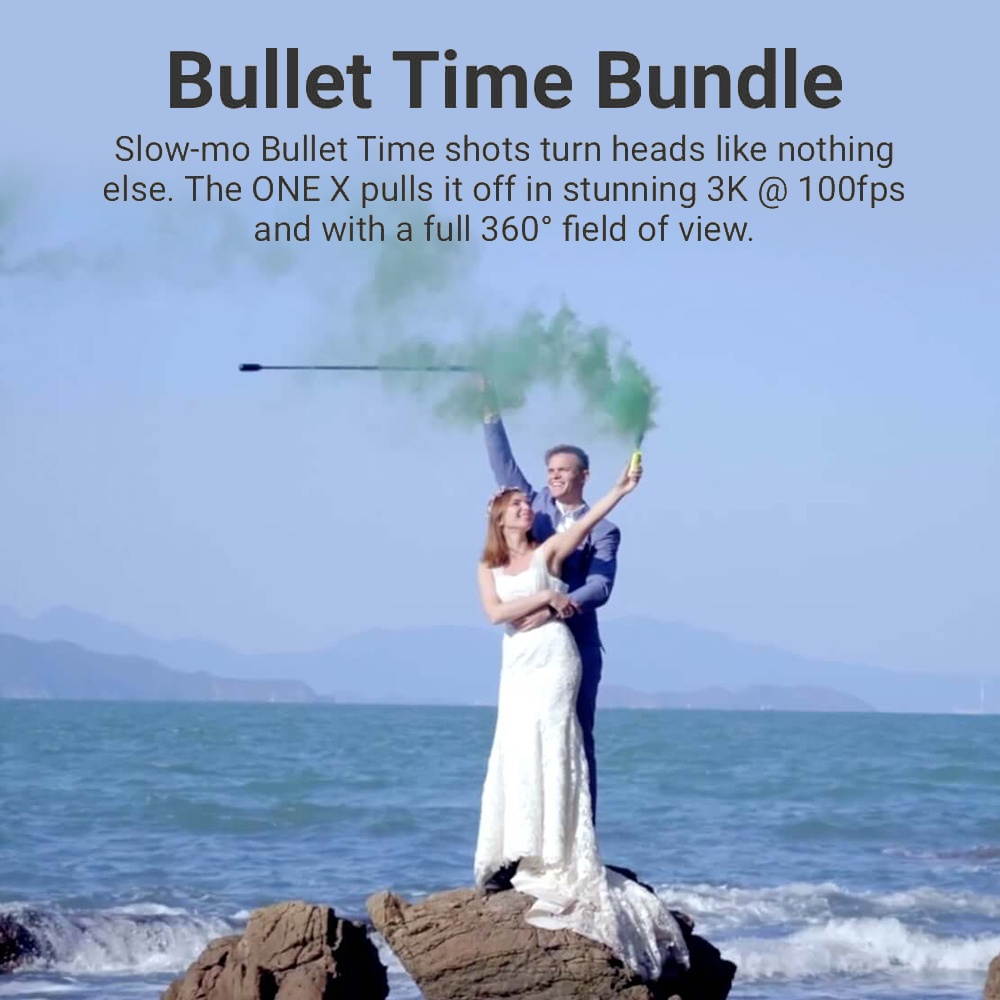 Insta360 Bullet Time Bundle with Invisible Selfie Stick Folded Tripod Handle for Insta360 ONE X2/ ONE R/ ONE X/ONE