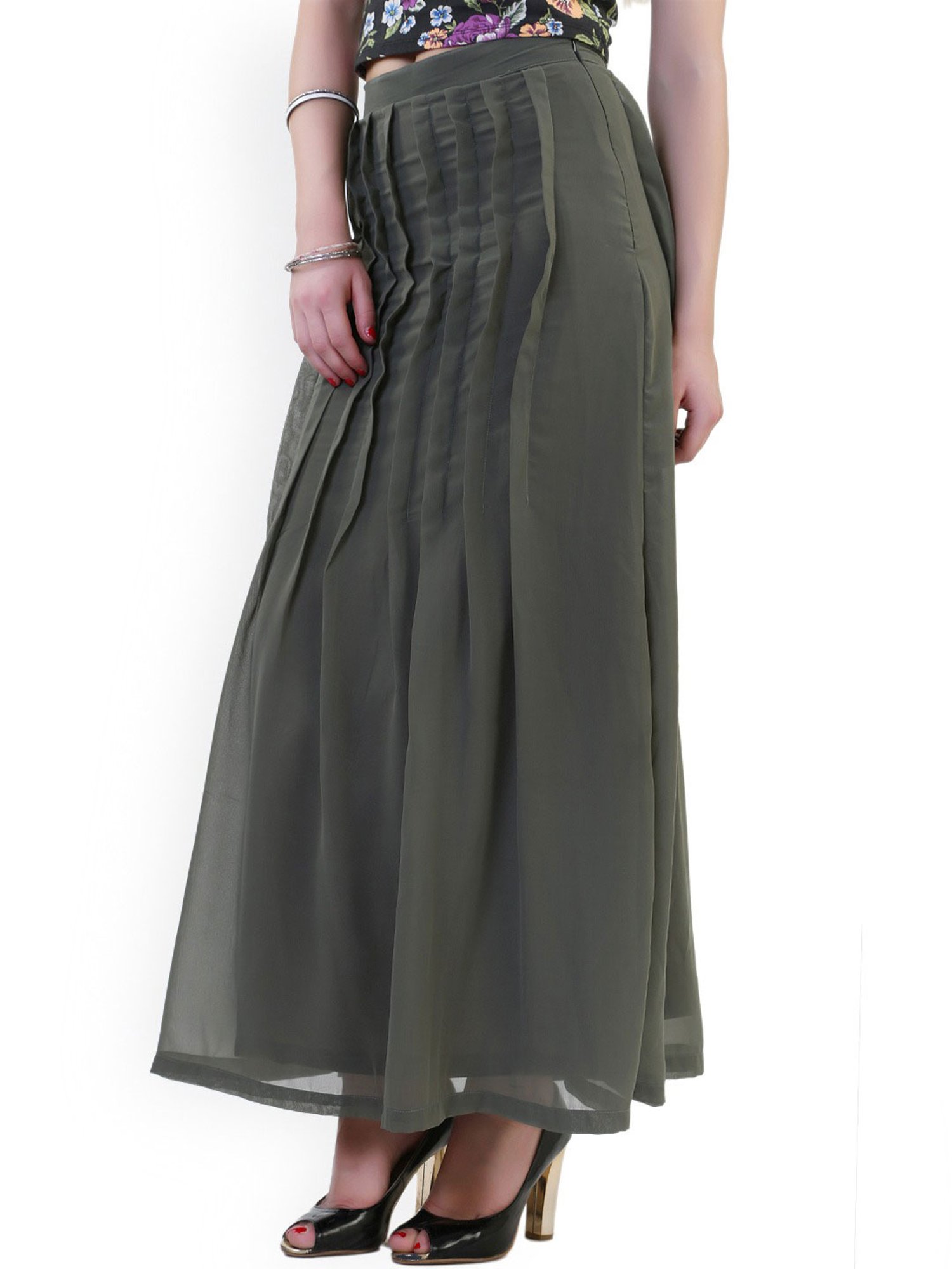 Belle Fille Dark Grey Maxi Skirt