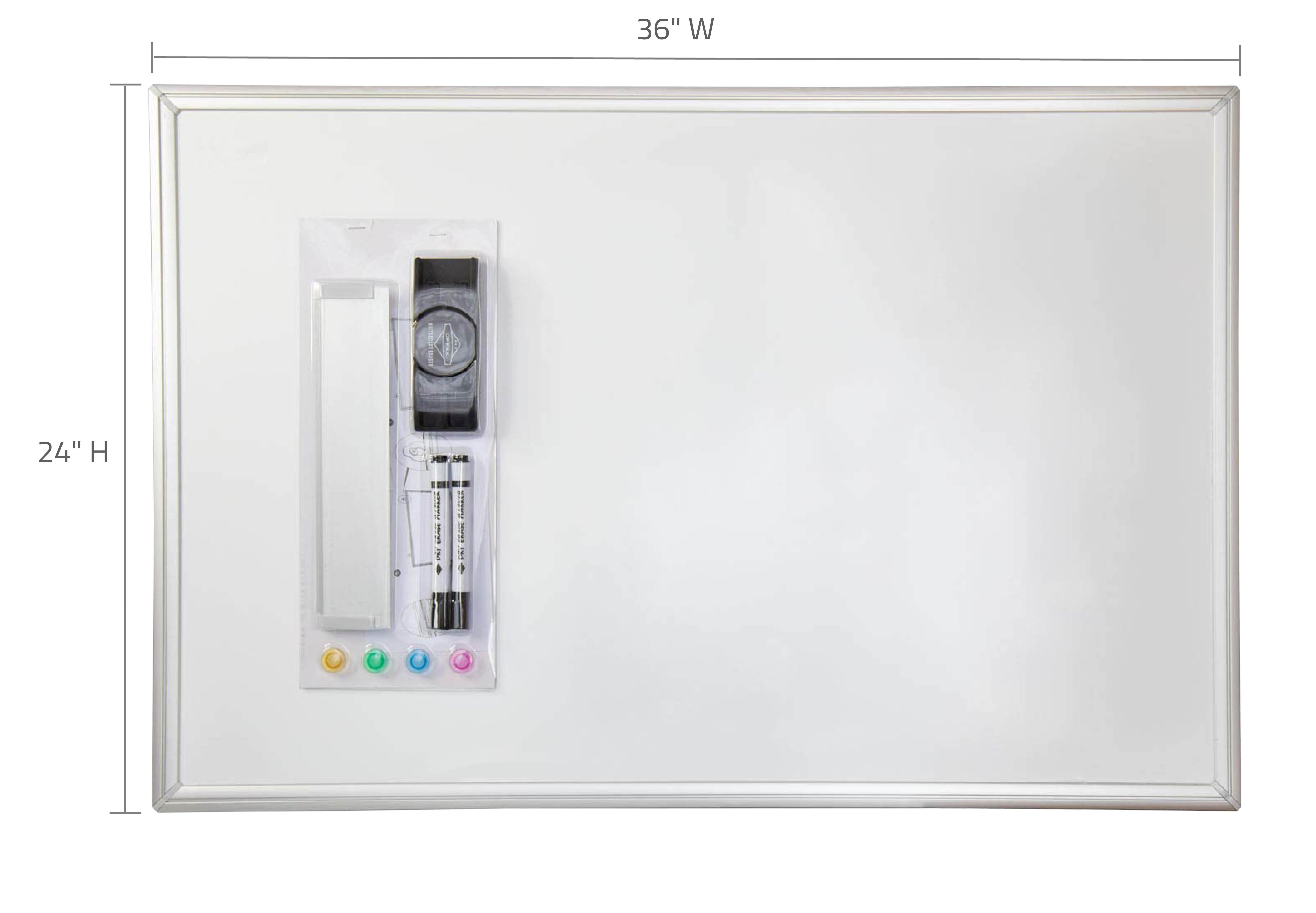 Offex Home Office Wall Mounted Dry Erase Magnetic Whiteboard - 24"H x 36"W