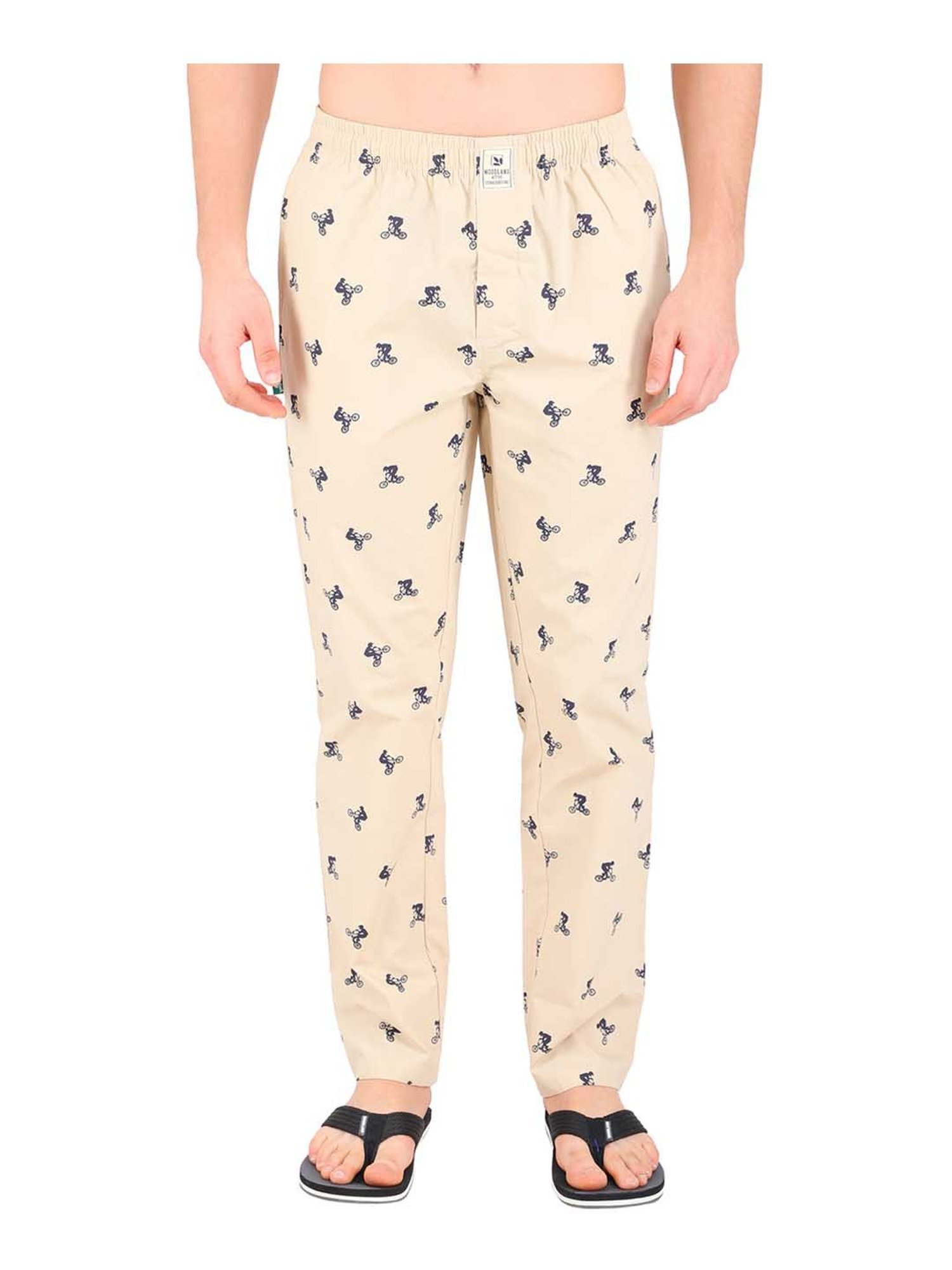 Woodland Khaki Cotton Printed Pyjama Pants