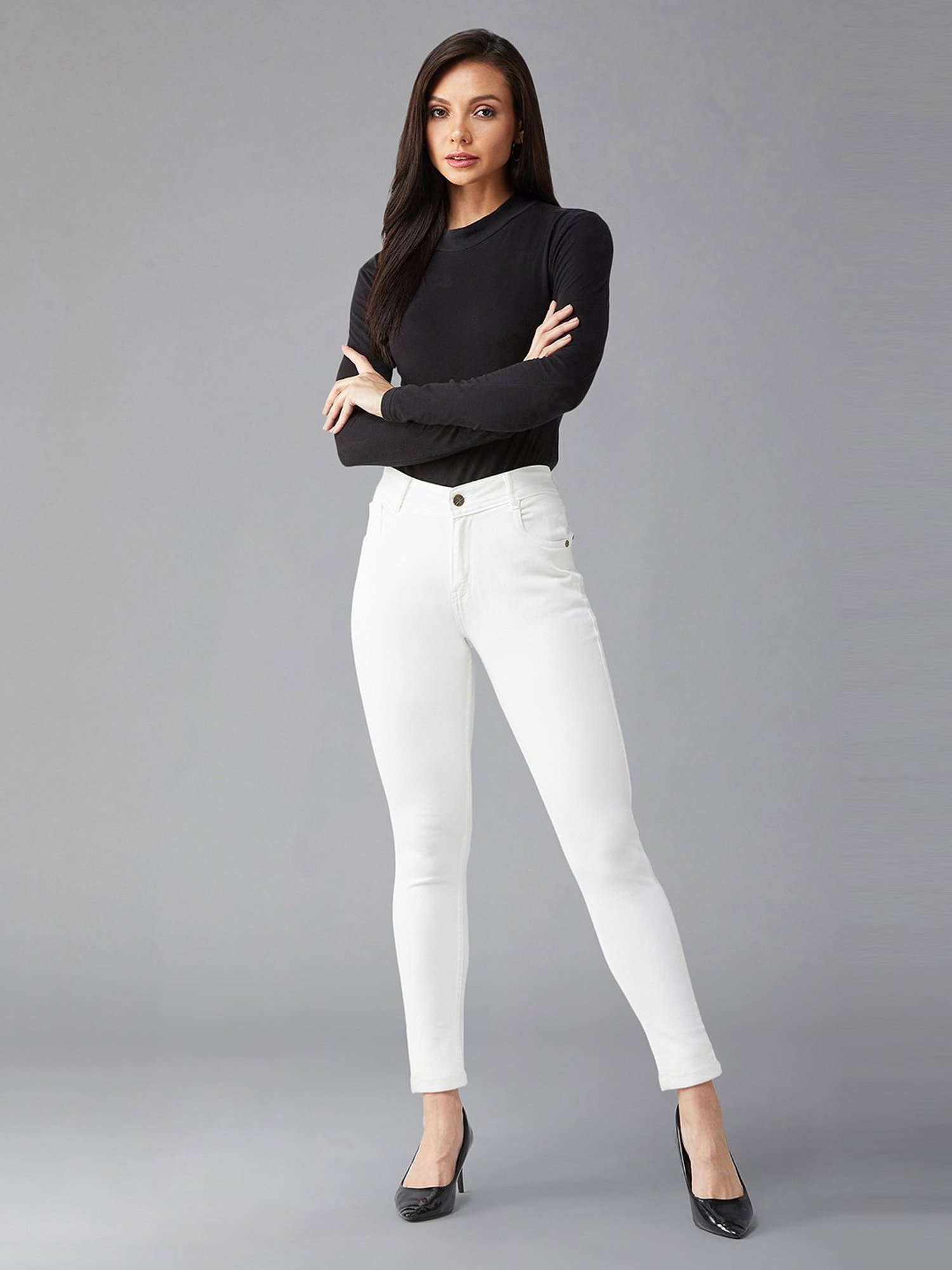 DOLCE CRUDO White Skinny Fit Jeans