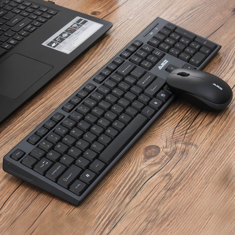 A-jazz A2080i Ergonomic Design, Cool Exterior 2.4GHz Wireless Keyboard And 1200DPI Mouse Combo For PC and Laptop- Black