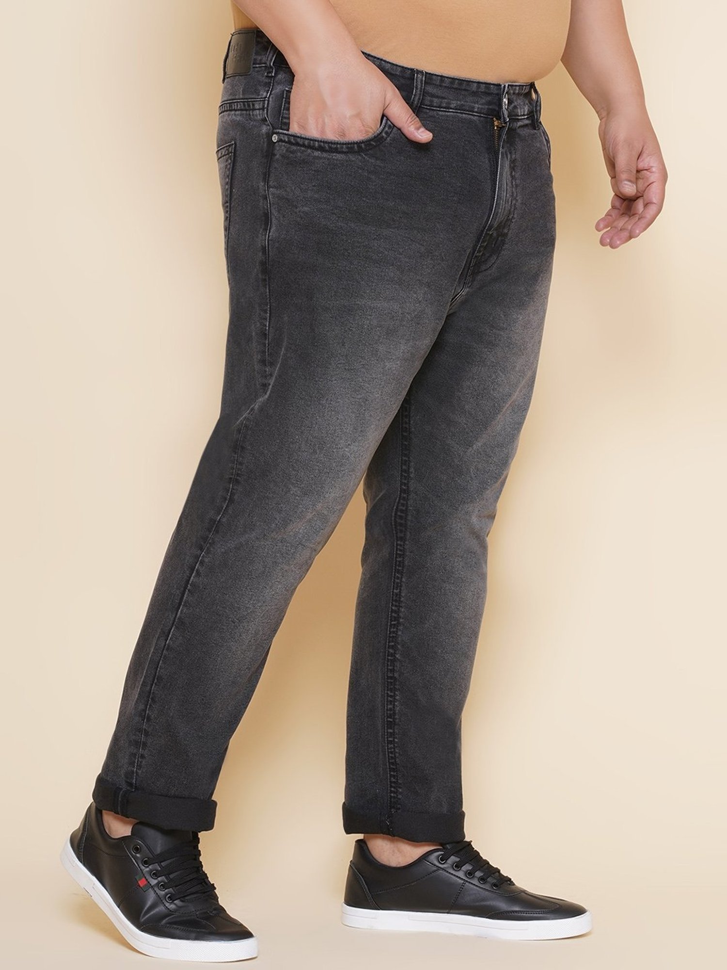 John Pride Coal Black Regular Fit Jeans