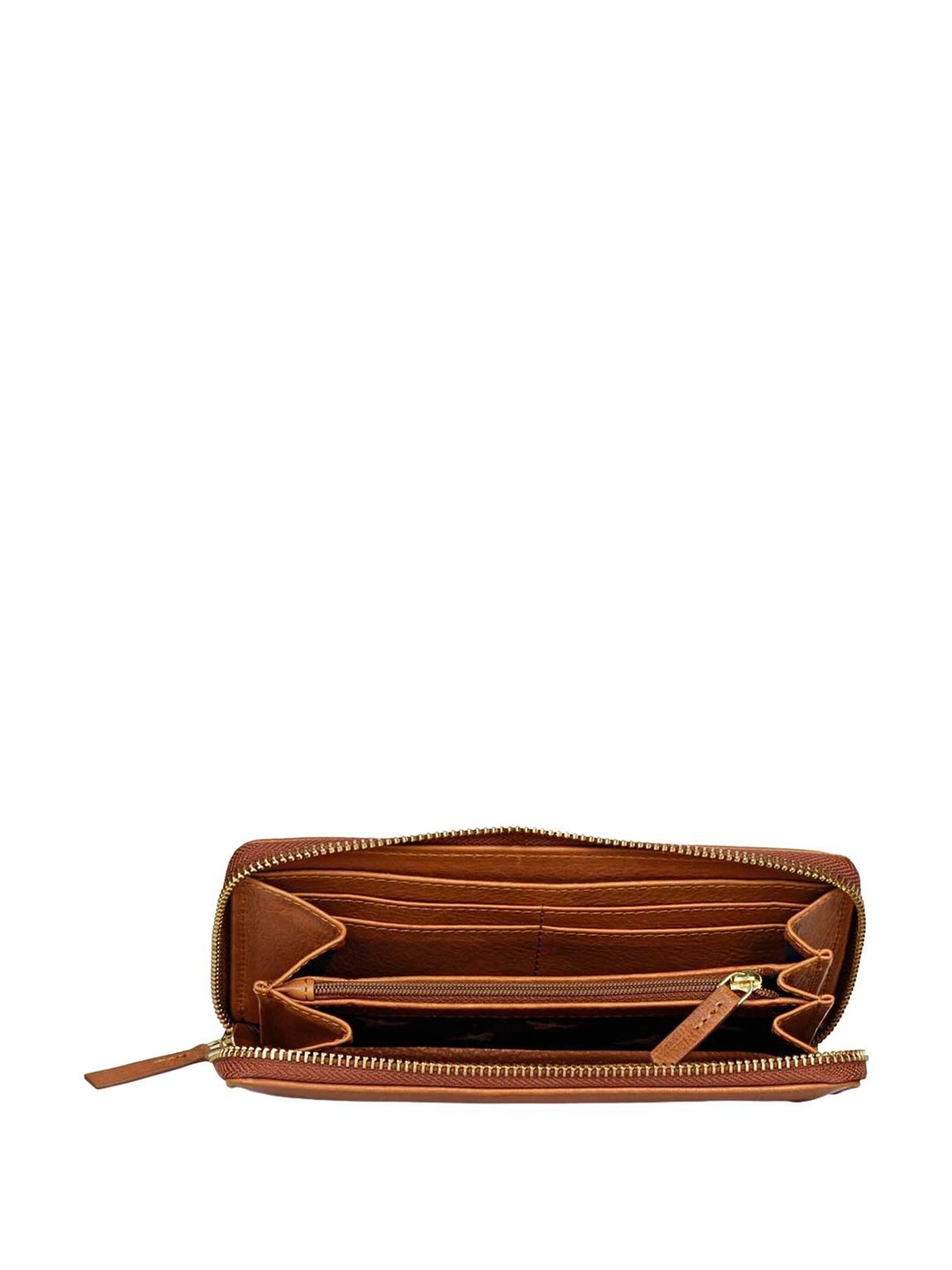Favore Tan Logo Zip Around Wallet For Women