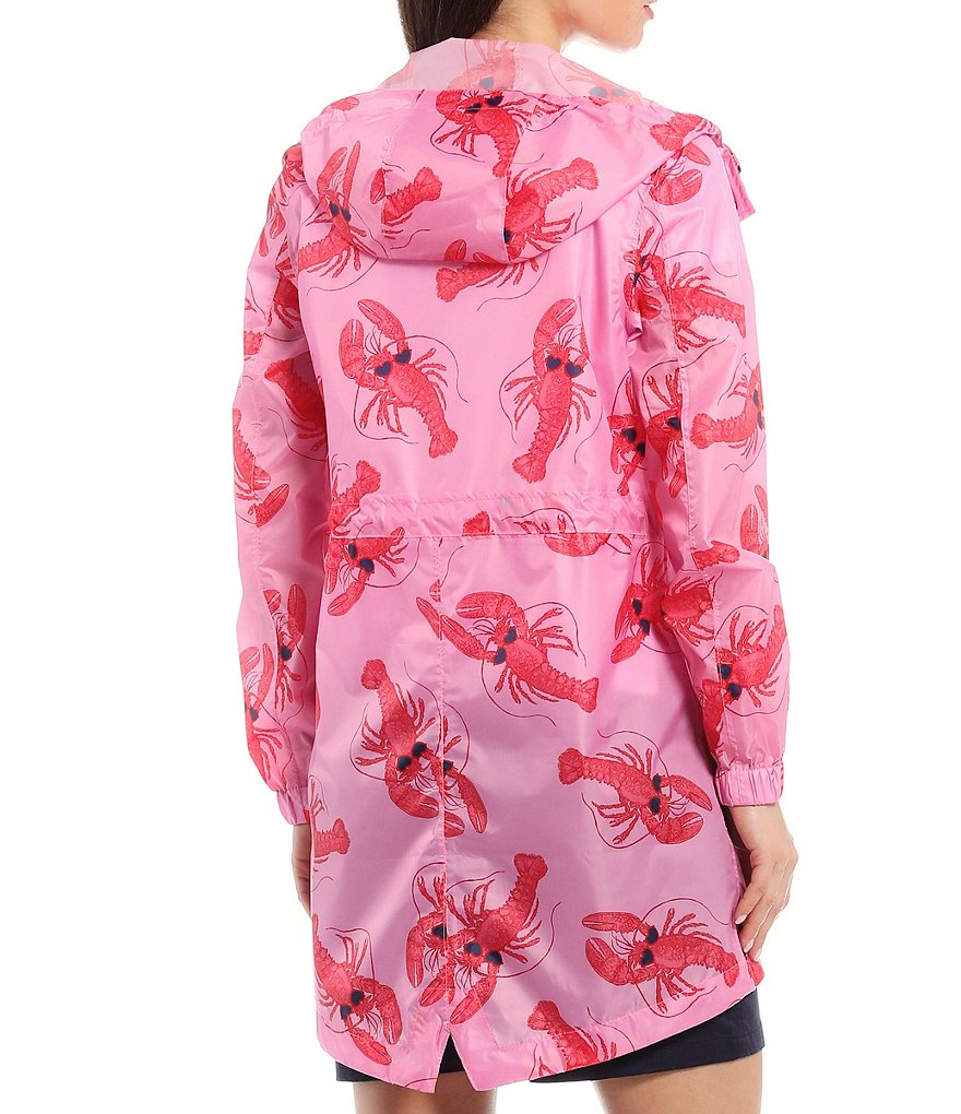 Joules Golightly Gold Bee Print Waterproof Packaway Hooded Rain Jacket