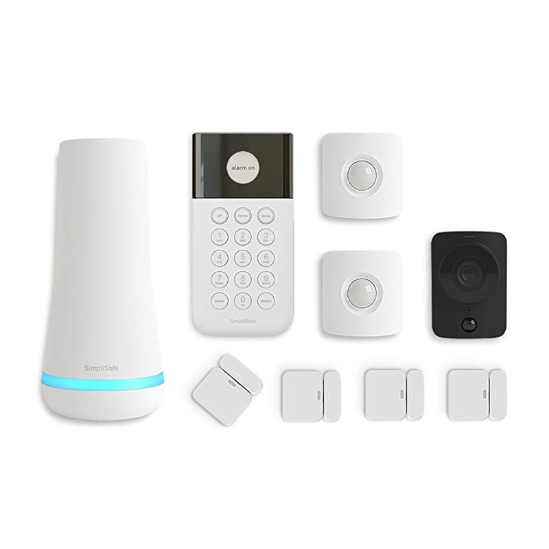 9 Piece Wireless Home Security System w/HD Camera - Optional 24/7 Professional Monitoring - No Contract - Compatible with Alexa and Google Assistant