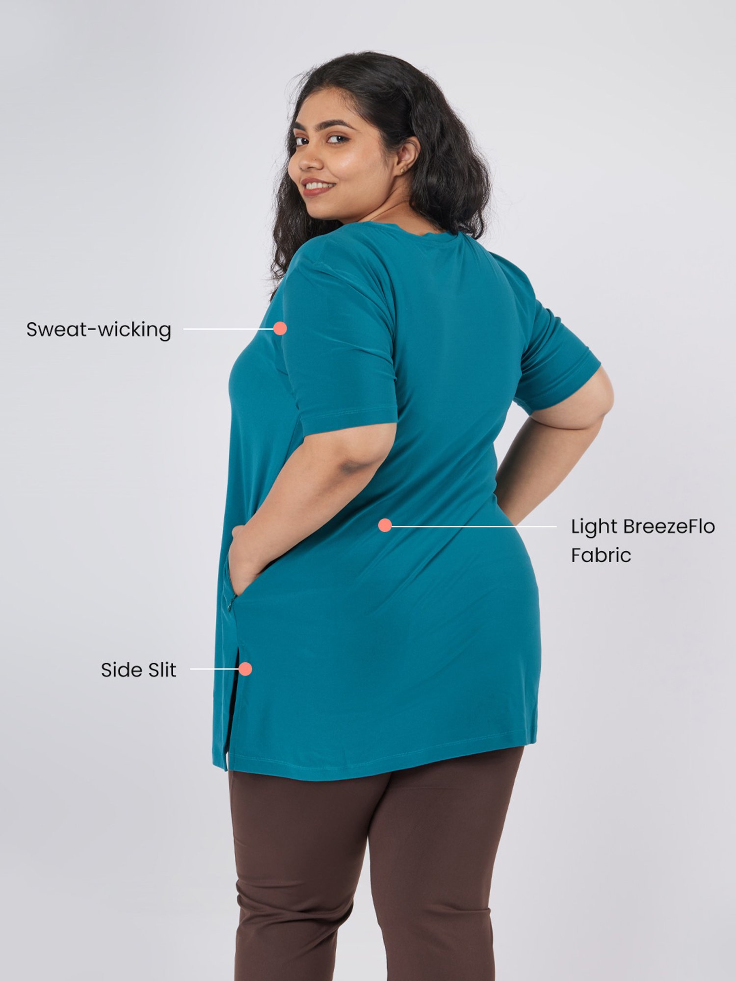 BlissClub Teal The Breezy Kur-Tee