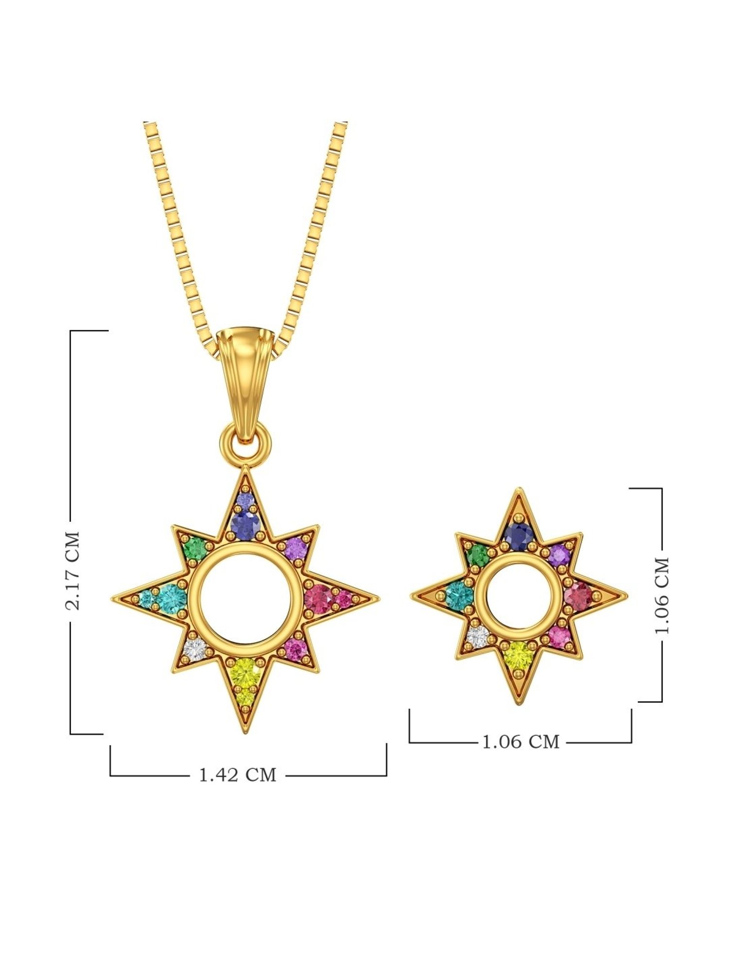 Joyalukkas Gold 22K Spectrum Sparkle Navratna Sets for Women