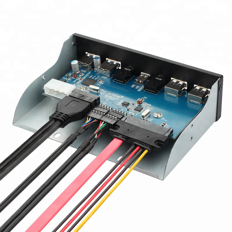 Plugadget 5.25 Inch USB 3.0 2.0 USB Type C HD Audio Port Front Panel aluminum usb type-c