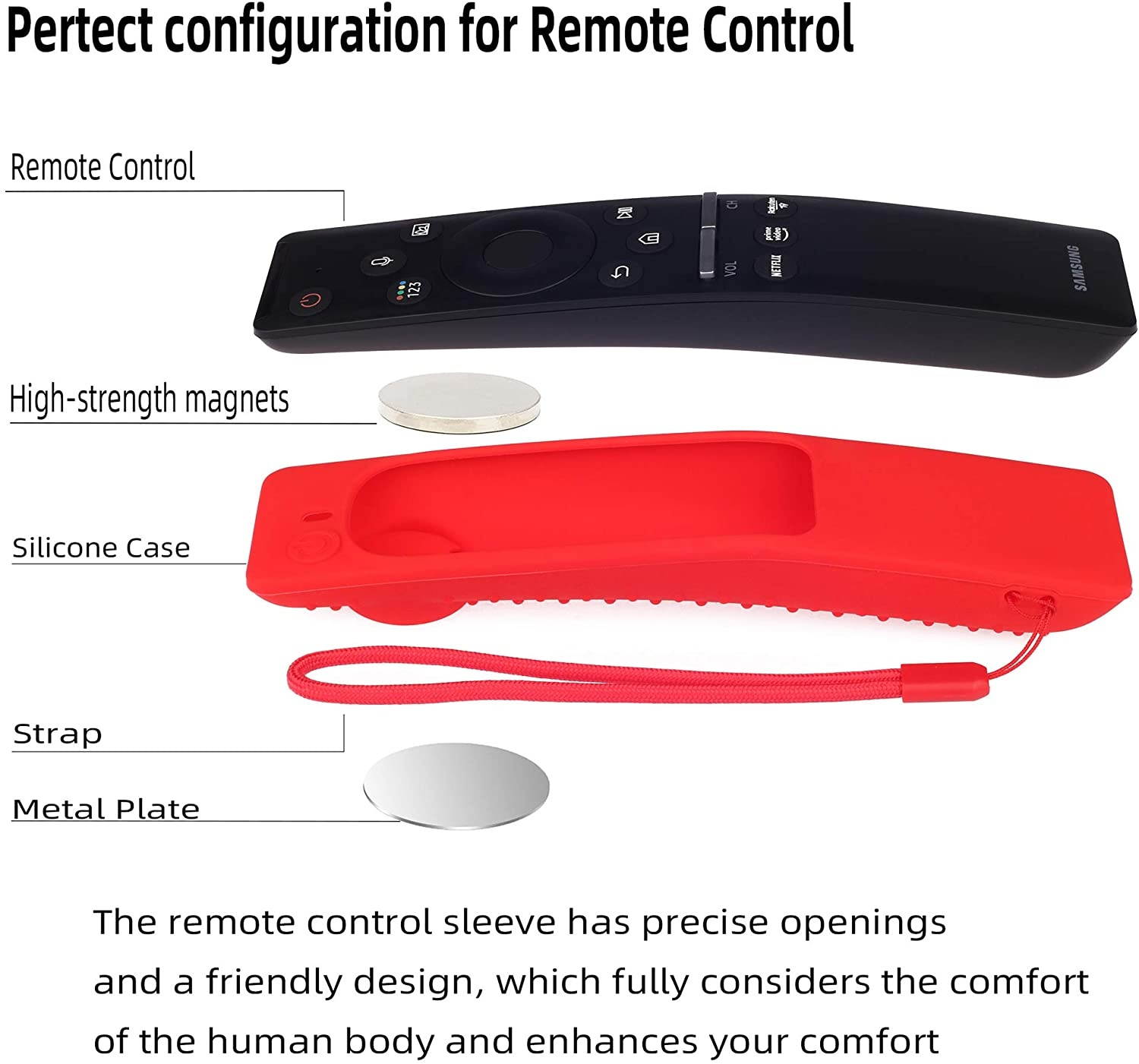 Silicone Protecitve Case Cover for Samsung Smart TV Remote Control BN59 Series, with Magnet Anti-Lost Shockproof Soft Anti Slip Shockproof Remote Control Skin Sleeve Protector (Gray)