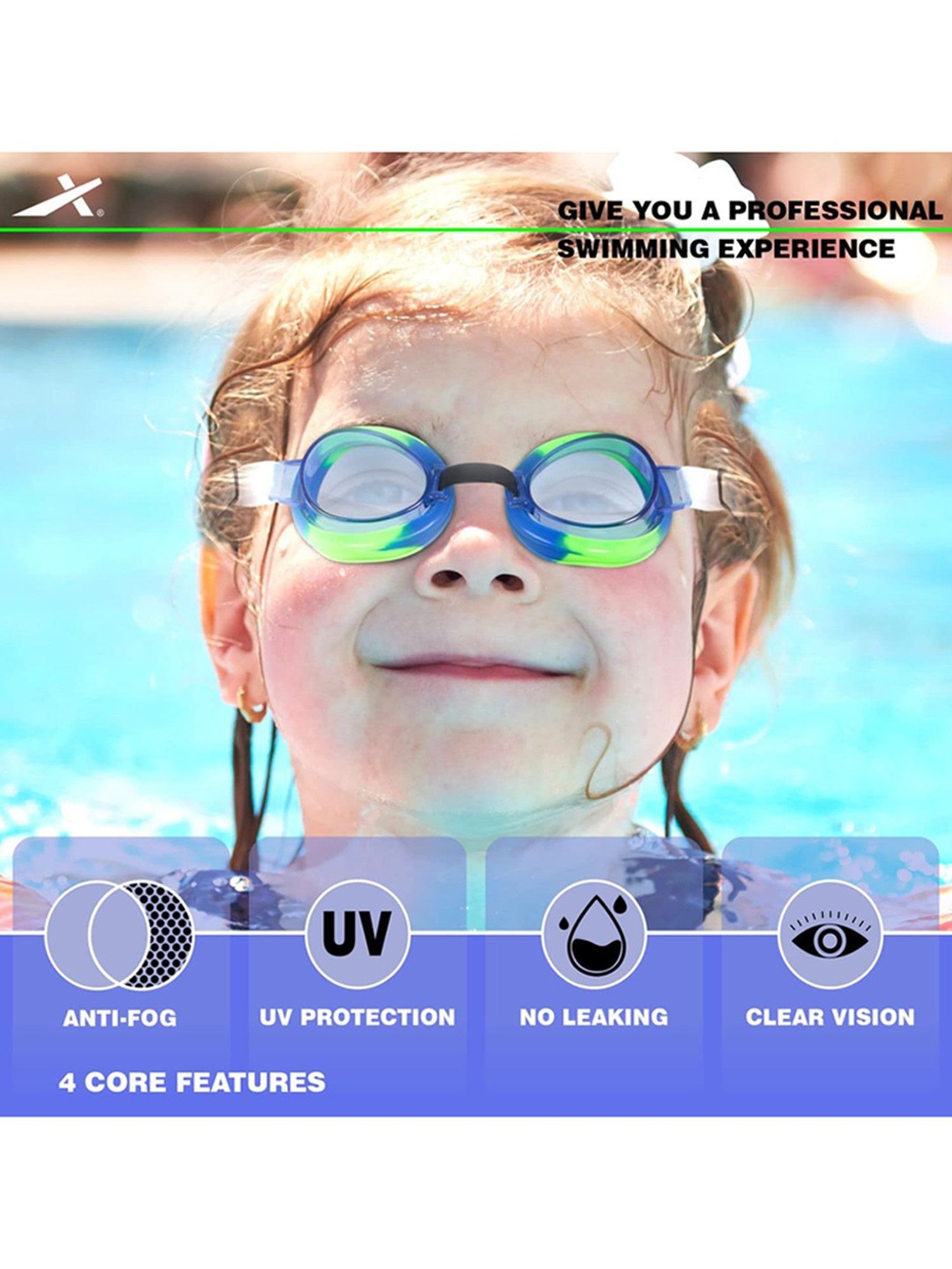 Viva Swimming Anti-Fog UV Protection Kit Swim Goggles, Caps and Ear plug Combo Set (Multicolor)