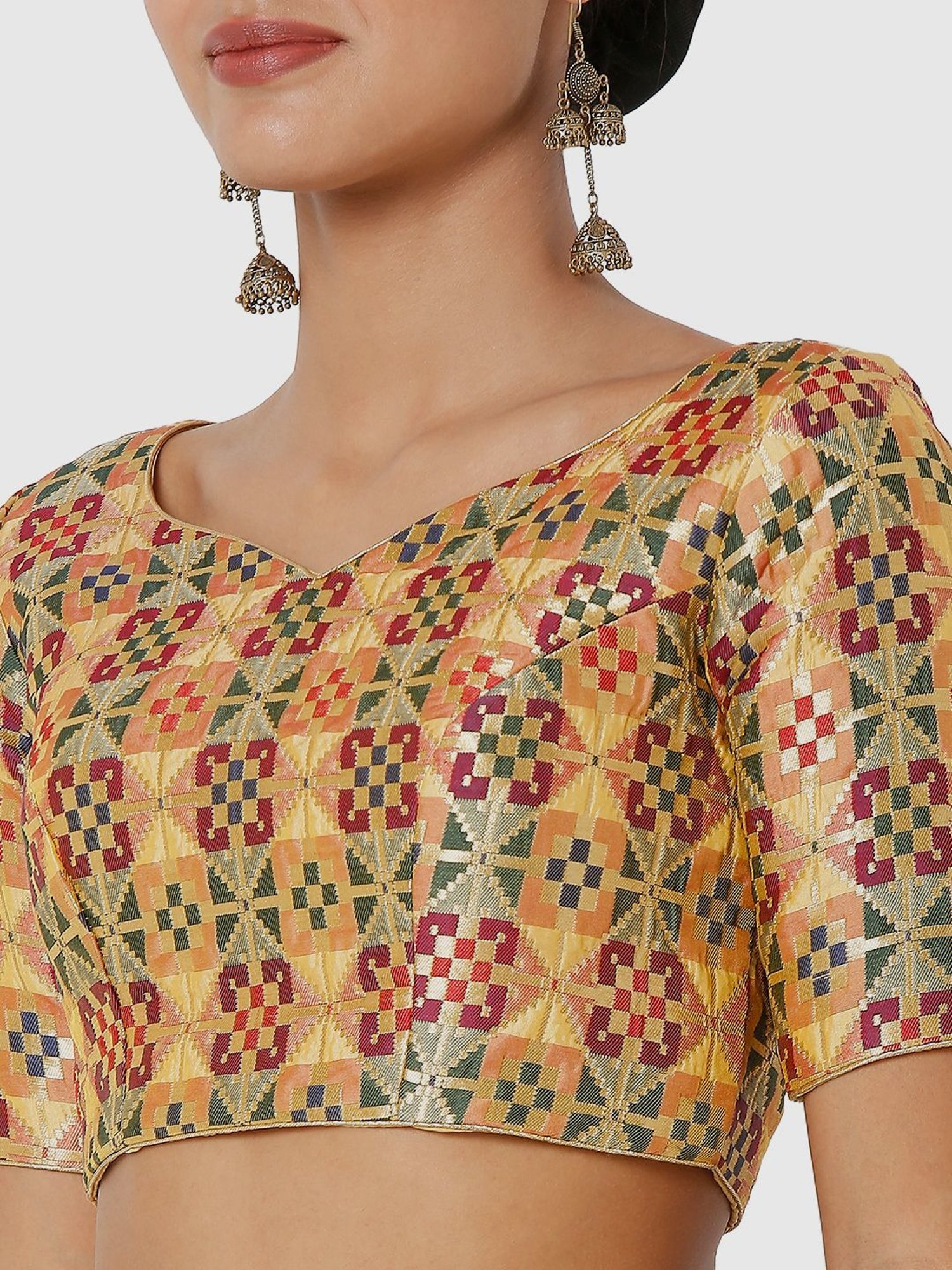 Salwar Studio Red Textured Blouse